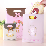欧式卡通可爱创意简洁高档礼品袋纸袋生日礼物情人节化妆品手提袋