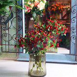 欧式现代彩色玻璃花瓶花艺 袖口花瓶小玫瑰仿真花艺 餐桌台面摆花