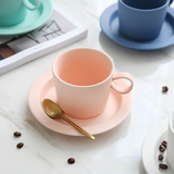 朴家杂货 简约北欧咖啡杯碟套装磨砂哑光陶瓷马克杯红茶杯水杯子