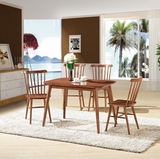 中式客厅实木餐桌椅简约版温莎椅咖啡厅椅饭馆家用一桌四六椅组合