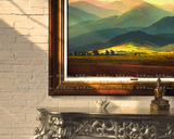 翡冷翠欧式风景油画客厅玄关挂画沙发背景墙有框装饰画巨人山