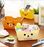 创意轻松熊rilakkuma 可爱办公塑料桌面收纳盒 茶几置物盒整理盒