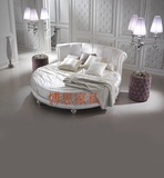 欧式新款新古典圆床婚床酒店床布艺床卧室双人床公主床圆形床