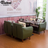 实木咖啡厅沙发桌椅 奶茶甜品店桌椅 茶餐厅西餐厅餐卡座坐沙发
