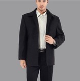 2015新款冬装正品男士短款羊毛大衣 商务中年男装风衣外套