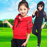 2016春季男童套装儿童女孩韩版春装衣服中大童学生运动服二件套潮