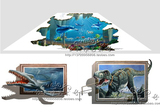 展会活动宣传3D壁画 三维3D立体画 手绘动物油画 深圳墙体彩绘