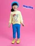 【现货】韩国进口童装正品2013春kingking可爱卡通豹纹休闲长T恤