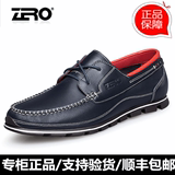Zero零度男鞋正品2016新款日常休闲皮鞋英伦真皮透气系带低帮单鞋