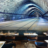 3D立体空间延伸隧道墙纸咖啡店餐厅背景壁画网吧网咖酒吧ktv壁纸