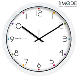 Timode优时挂钟 静音简约时尚石英钟 客厅白色创意刻度金属钟表