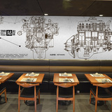 3D立体金属机械汽车零件墙纸餐厅网咖咖啡厅走廊酒吧KTV商用壁纸