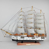 包邮60cm木质帆船模型送人礼品实木制地中海家居装饰摆件一帆风顺