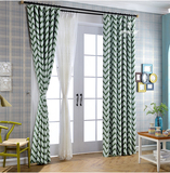 北欧现代简约风格全棉印花几何图案高档窗帘布料卧室客厅窗帘成品