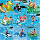 正品INTEX儿童水上动物坐骑大海龟蓝鲸鱼成人游泳圈充气玩具包邮