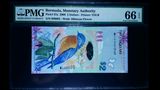 PMG评级66分 百慕大2元洋葱冠 外国纸币 百慕大洋葱冠纪念钞