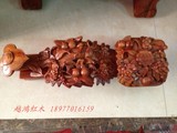 越南红木工艺品 木雕花鸟寿桃如意 双喜临门摆件 木镇宅纳福如意