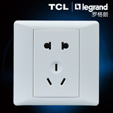 TCL罗格朗开关插座十大品牌K4.0象牙白二三插五孔电源插座正品