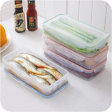 塑料保鲜盒长方形冷冻密封盒双层沥水带盖盒子饭盒冰箱水果收纳盒