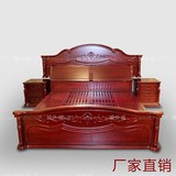 红木家具红木床 1.8米双人床非洲紫檀红花梨木洋花大床三件套新款