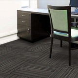 PVC丙纶BA3办公室用满铺方块地毯 灰色米色条纹 送铺装地毯贴片