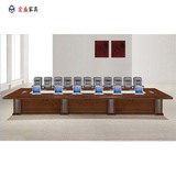 宏盛办公家具可装显示屏升降器会议桌实木油漆台办公会议桌HL-030