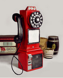 英国伦敦复古电话机摆件 酒吧装饰品家居壁挂墙饰拍摄影道具模型