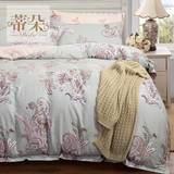 美式天丝磨毛加厚床盖四件套纯棉1.8m床双人绗缝夹棉床罩保暖床品