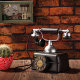 复古做旧铁电话机模型摆件摄影道具服装店橱窗酒吧咖啡厅装饰品