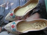 春鞋女夏季**印巴基斯坦手工中跟女鞋串珠鞋手工牛皮女鞋