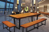 美式实木长餐桌椅组合简约办公桌长桌铁艺西餐厅桌客厅阳台休闲桌
