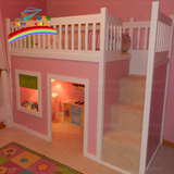 七彩精灵儿童床实木床创意定制儿童家具单层床高架床男孩床女孩床
