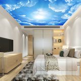 大型定制壁画3D立体吊顶壁纸客厅卧室餐厅天花板墙纸简约蓝天白云