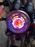 摩托车天剑EN125圆灯双光透镜双天使眼恶魔眼氙气大灯总成4寸Q5