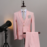 男士结婚礼服三件套韩版修身四季小西装大码可定制商务休闲工作服
