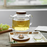 耐热玻璃茶壶 家居茶杯托盘耐高温冷水壶创意花茶壶烛台家用茶具