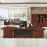 3.2米3.6米老板总裁大班台密度板贴木皮油漆办公桌捷锋办公家具