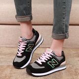 专柜正品New Balance女鞋跑步鞋NB运动鞋 复古休闲鞋黑粉WL574BFK