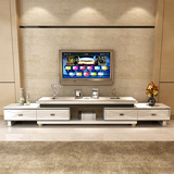 简约钢化玻璃卧室电视柜客厅电视柜大理石面欧式电视柜茶几组合