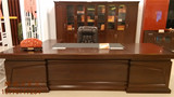 广东厂家直销B-3293办公家具3.2米大班台老板桌椅实木简约总裁台