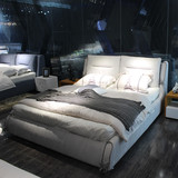 布床小户型布艺床可拆洗双人床1.8米 北欧宜家储物床软包婚床