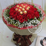 实拍！36朵红玫瑰花束11粒巧克力花束鲜花速递北京鲜花生日送花