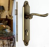 美式纯铜门锁欧式木门锁仿古室内门锁咖啡古铜卧室房门锁