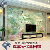中式现代客厅玄关电视瓷砖背景墙立体3D雕刻山水玉石壁画影视墙砖