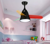 LED吊扇灯儿童房书房餐厅26寸欧式电风扇灯小吊扇静音带灯风扇灯