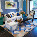 简约现代时尚欧式格子地毯客厅沙发茶几地毯卧室床边地毯可定制