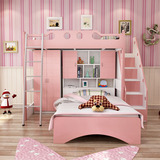 儿童家具功能床组合床儿童床双层床子母床高低床上下床带衣柜书桌
