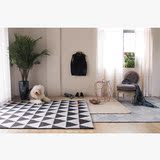 印度进口北欧现代宜家客厅茶几卧室手工羊毛立体几何设计师地毯垫