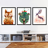 新款包邮 diy数字油画手绘大幅卡通动物动漫儿童房客厅填色装饰画