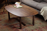 北欧实木椭圆形茶几边几客厅沙发几简约原木咖啡桌创意小书桌矮几